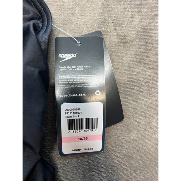 NEW with tags Speedo womens‎ swim suit size 10 / 36 bathing Black Pro LT - Picture 2 of 5